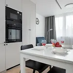 Blue And White In With Furnished Balcony By Renters Apartment Lodz