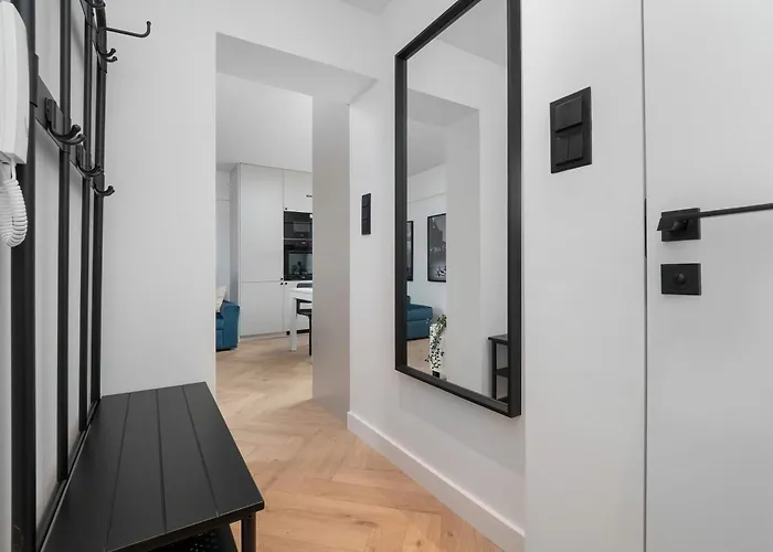 Blue And White In With Furnished Balcony By Renters * Łódź